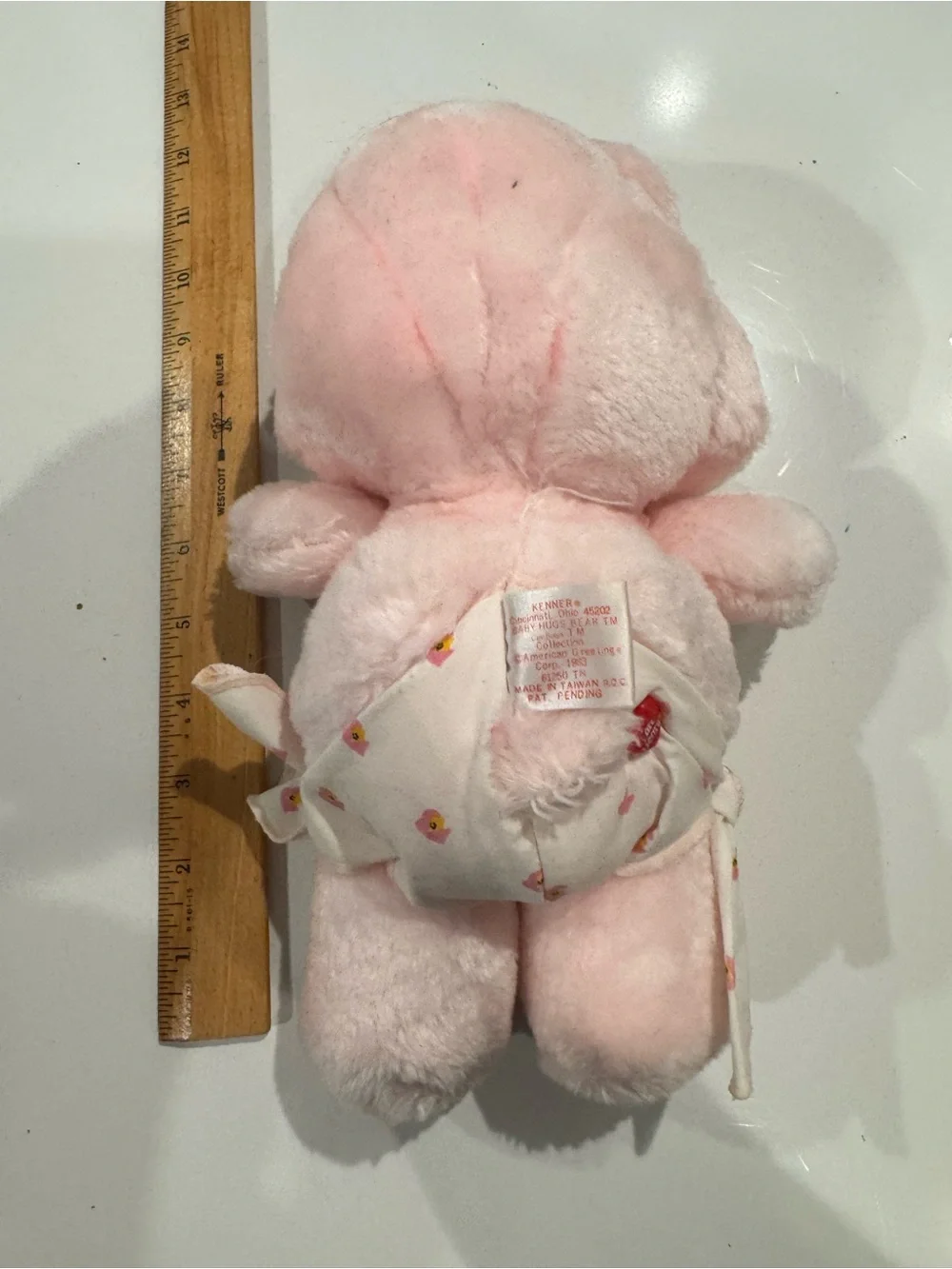 Vintage Care Bears Baby Hugs Pastel Stuffed Plush Care Bear Kenner 1983